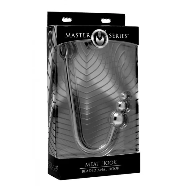 Master Series Meat Hook Beaded Anal Hook - Silver