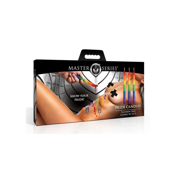 Master Series Pride Candles Rainbow Drip Candle (Set of 3) - Rainbow