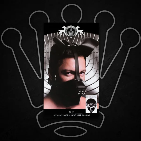 MASTER SERIES – PUPPY PLAY HOOD WITH BREATHABLE BALL GAG