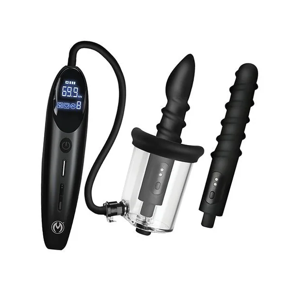 Master Series Rosebud Driller Deluxe Set Vibrating Silicone Rosebud Pump