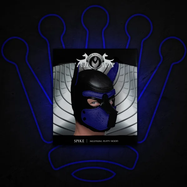 MASTER SERIES – “SPIKE” NEOPRENE PUPPY HOOD – BLUE AND BLACK