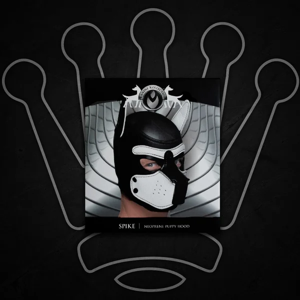 MASTER SERIES – “SPIKE” NEOPRENE PUPPY HOOD – WHITE AND BLACK