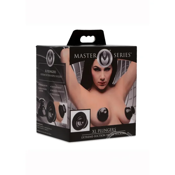 Master Series XL Plungers Extreme Suction Nipple Suckers - Black