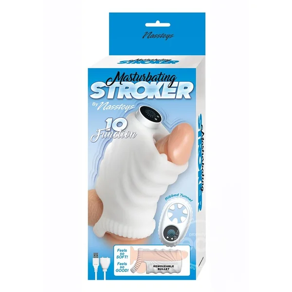 Masturbating Stroker Silicone Rechargeable Masturbator - White