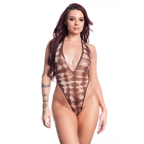 MB Chocolate Mesh Bodysuit OS