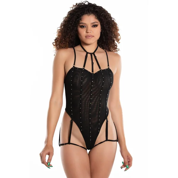 MB Mesh Gartered Romper OS