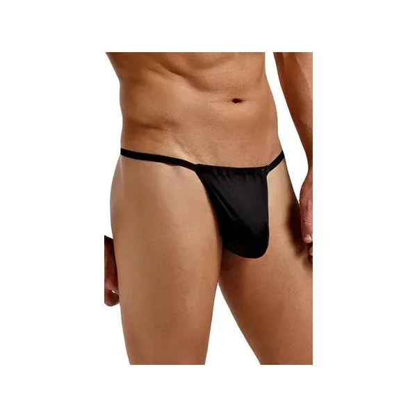 Mens Black Silk G-String