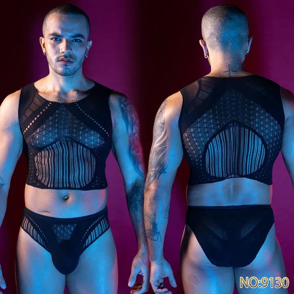 Men's Crop Top w/Matching Brief - OS