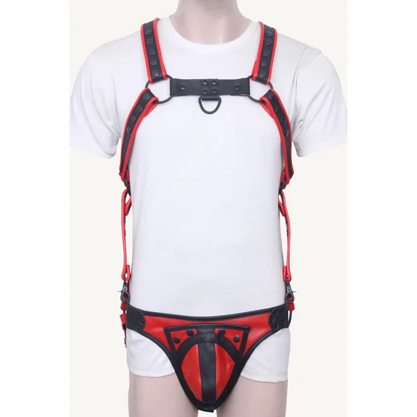 Mens Leather Body Harness and Jockstrap