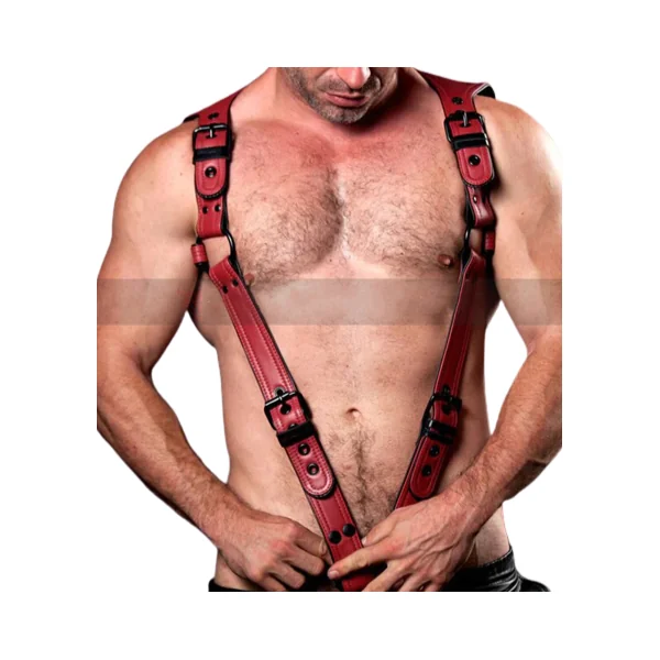 Mens Leather Harness Jockstrap Set