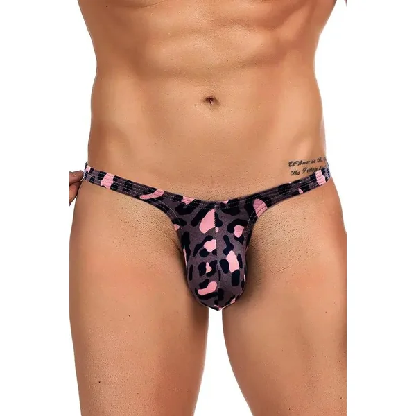 Men’s Pink Leopard Print Thong