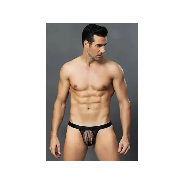 Men's Transparent Low Mesh Erotic Thong