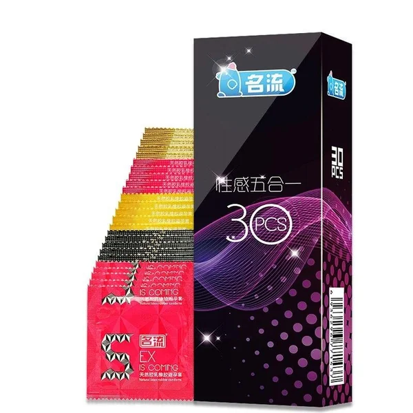Mingliu 30pcs 5 Types Ultra Thin Condoms Sexy Latex Dots Pleasure Natural Rubber Condones Male Contraception Penis Sleeve