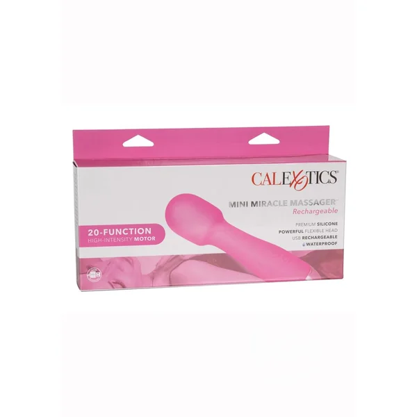 Mini Miracle Silicone Rechargeable Wand Massager - Pink