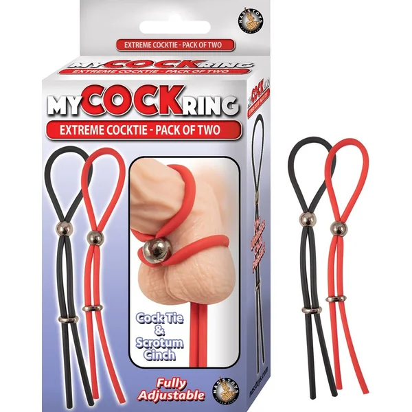 My Cockring Extreme Cocktie 2pk - Black & Red