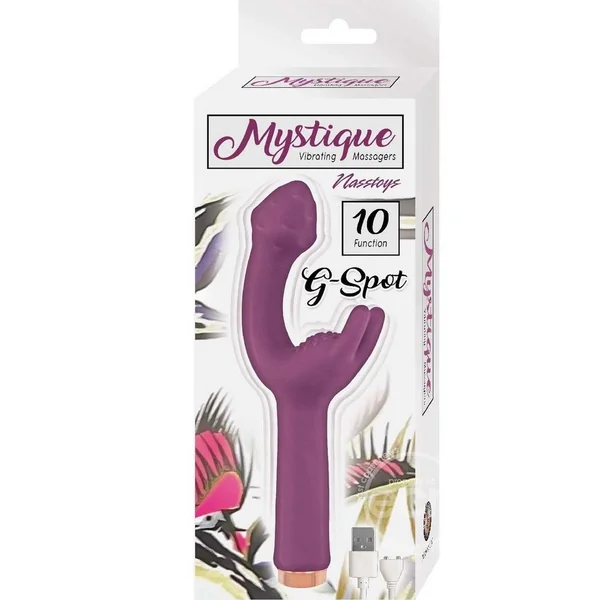 Mystique Vibrating Massagers Rechargeable Silicone G-Spot Vibrator - Eggplant