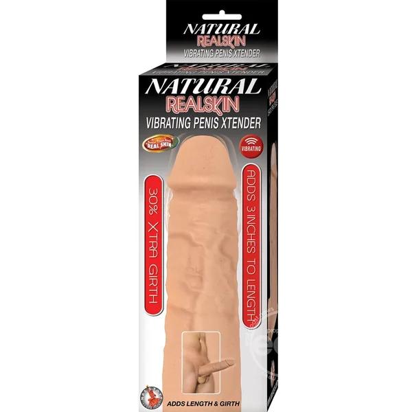Natural Realskin Vibrating Penis Xtender - Vanilla