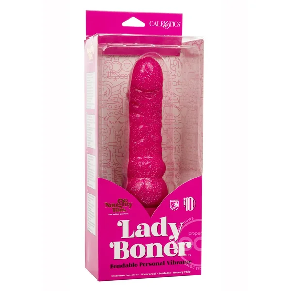 Naughty Bits Lady Boner Bendable Personal Vibrator 6.25in - Pink