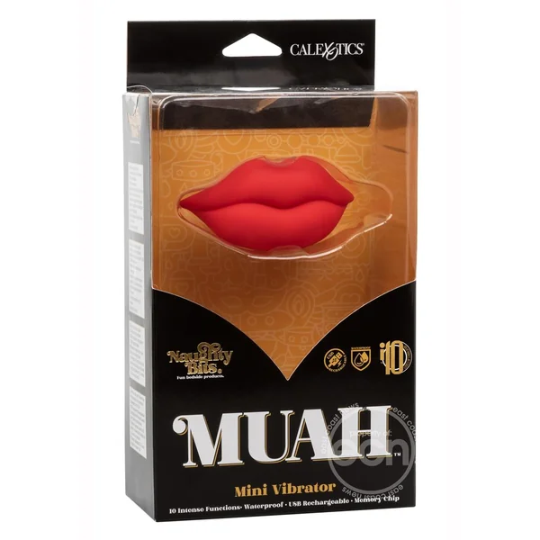 Naughty Bits Muah Silicone Rechargeable Mini Vibrator - Red