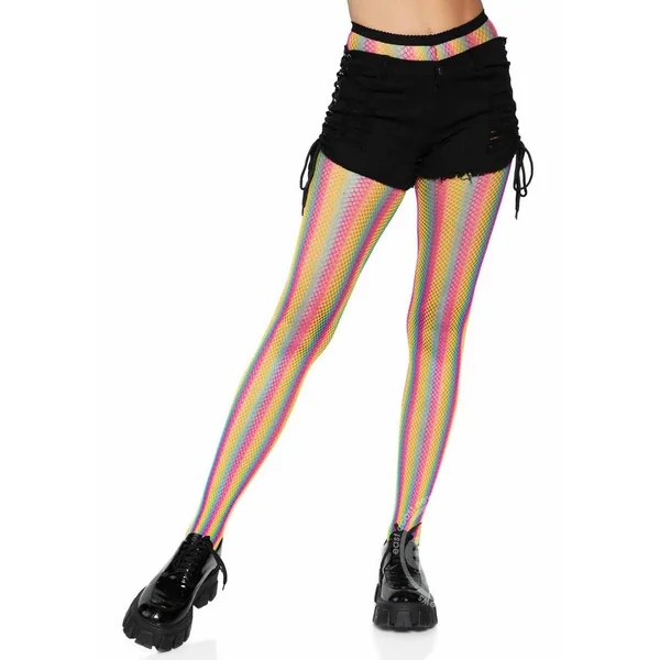 NEON RAINBOW STRIPE PANTYHOSE OS