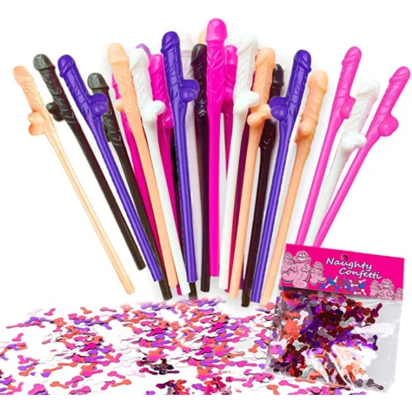 Neon Shape Penis Straws