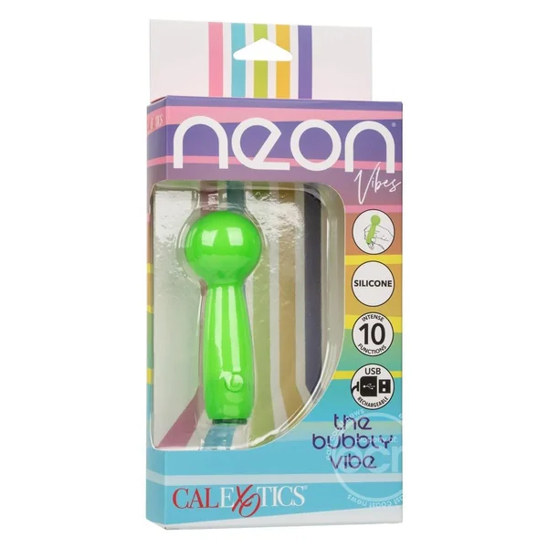 Neon Vibes The Bubbly Vibe Rechargeable Silicone Bullet Vibrator - Green
