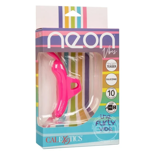 Neon Vibes The Flirty Vibe Rechargeable Silicone Finger Vibrator - Pink