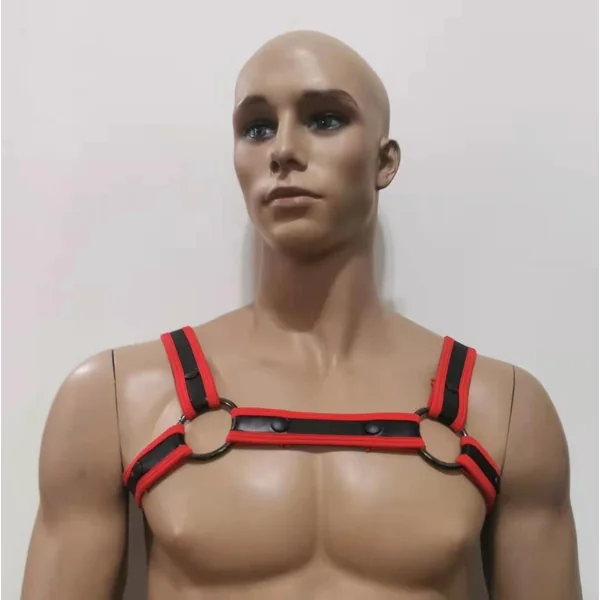 Neoprene Bulldog Harness w/Red Piping - OS