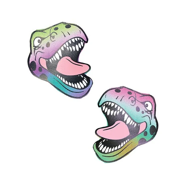 Neva Nude Reflective Dinosaur Pasties - Rainbow O/S
