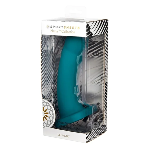 Nexus Collection By Sportsheets LENNOX Silicone Hollow Vibrating Sheath Rechargeable Dildo 8in - Green