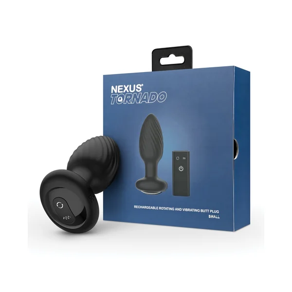 Nexus Tornado Rotating & Vibrating Small Butt Plug - Black