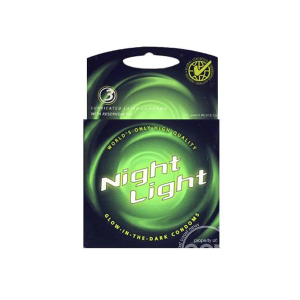 NIGHT LIGHT GLOW IN THE DARK CONDOMS - 3 pack