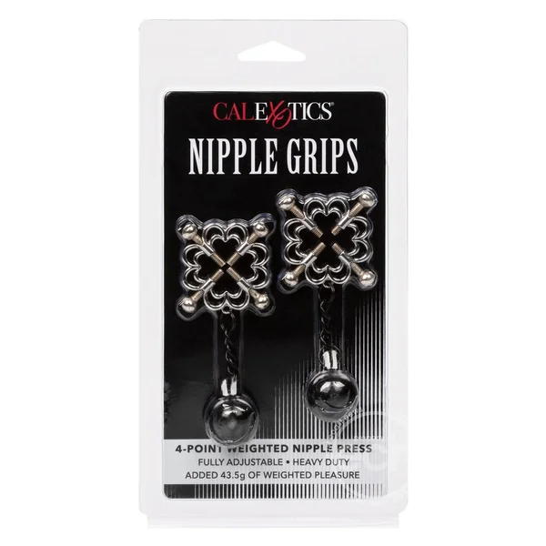 Nipple Grips 4-Point Weighted Nipple Press - Silver/Black