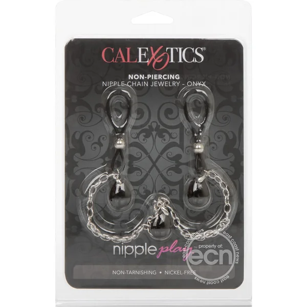 Nipple Play Non Piercing Nipple Chain Jewelry - Onyx