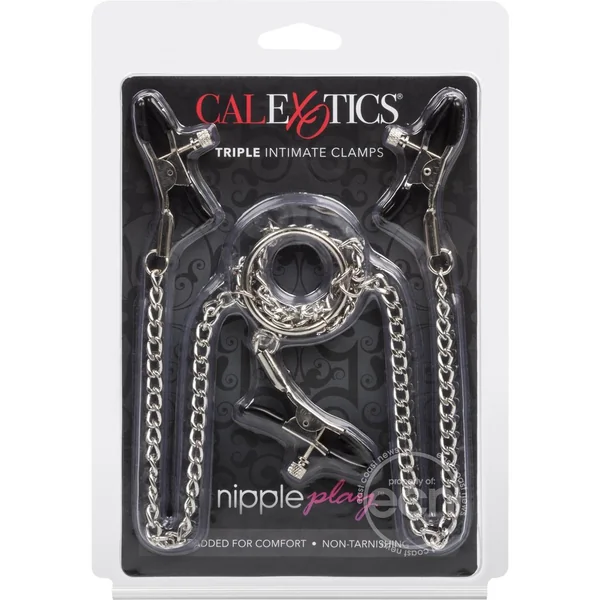Nipple Play Triple Intimate Nipple and Clitoral Clamps - Silver