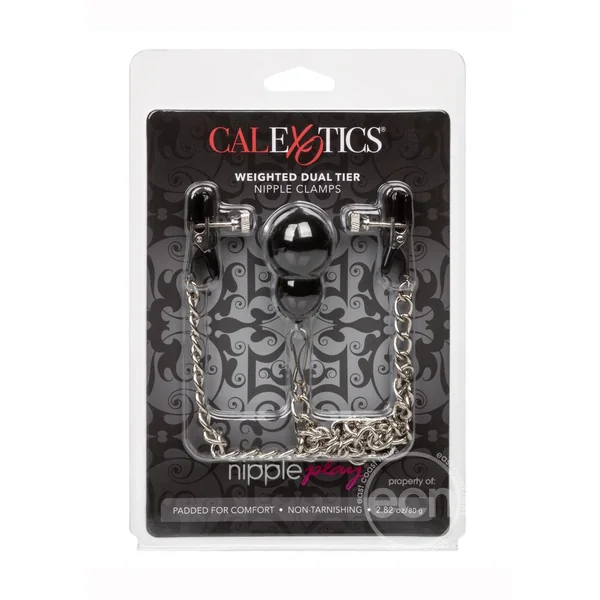 Nipple Play Weighted Dual Tier Nipple Clamps - Silver