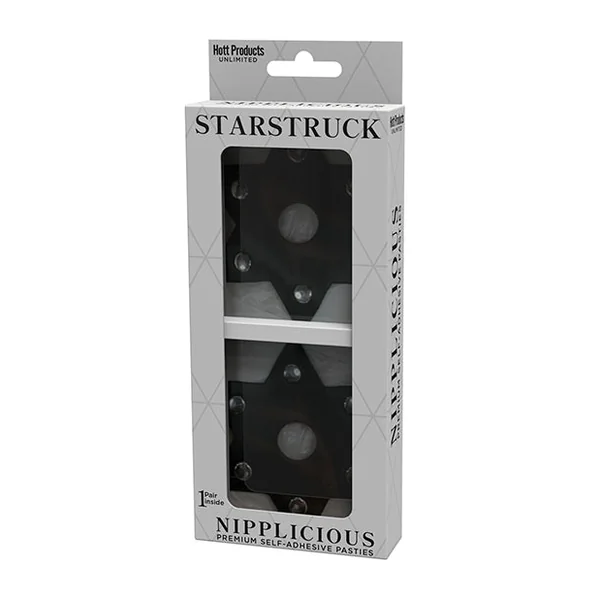 Nipplicious Starstruck Leather Pasties With Studs & Nipple Hole