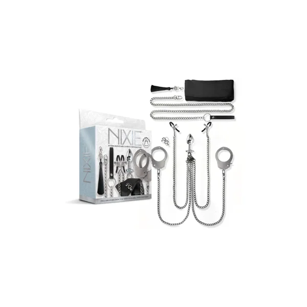 Nixie 8 Piece Metal Butt Plug And Detachable Kinky Accessory Bondage Kit