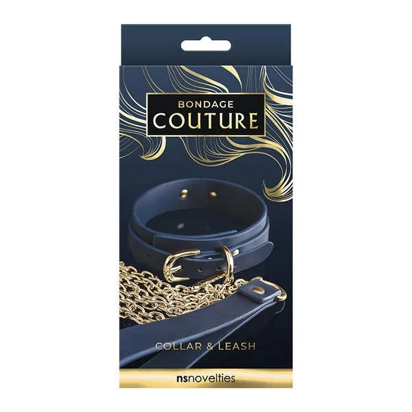 NS Novelties Bondage Couture Collar & Leash Blue