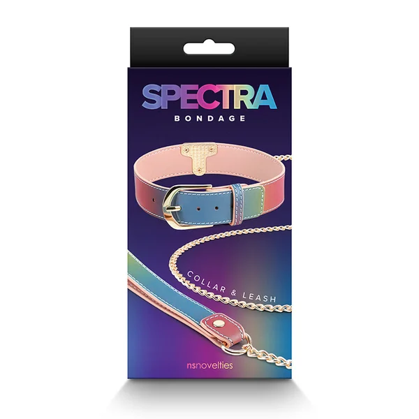 NS Novelties Spectra Bondage Rainbow Collar & Leash
