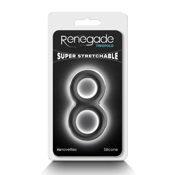 NS Novelties Twofold Cock & Ball Ring Black Super Stretchable