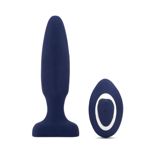 Nu Sensuelle Fino Roller Motion Silicone Waterproof Rechargeable Slim Butt Plug With Vibrating Remote Control
