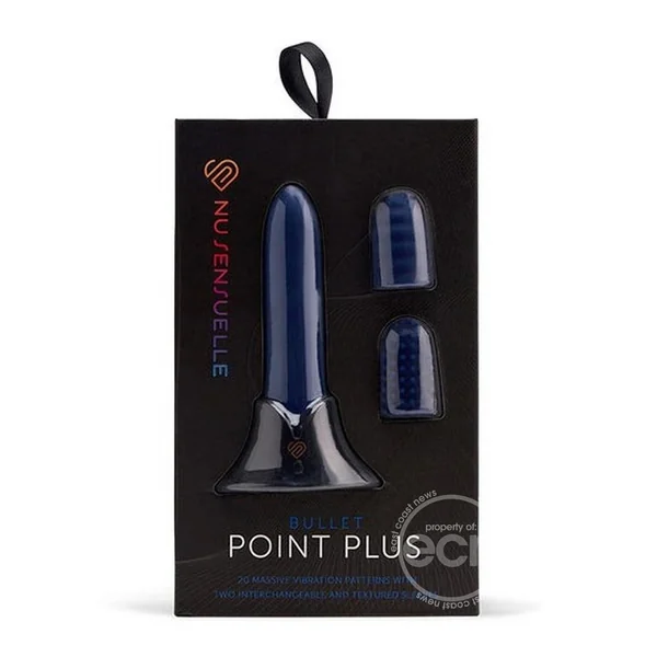 Nu Sensuelle Point Plus Rechargeable Silicone Bullet - Navy Blue