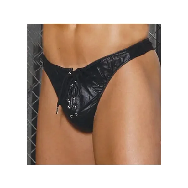 Oh So Sexy Lace Up Leather Thong