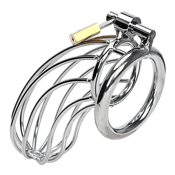OLO Adult Games Stainless Steel Cock Cage Lockable Sex Toys for Men Penis Cock Ring Sleeve Lock Male Chastity Device
