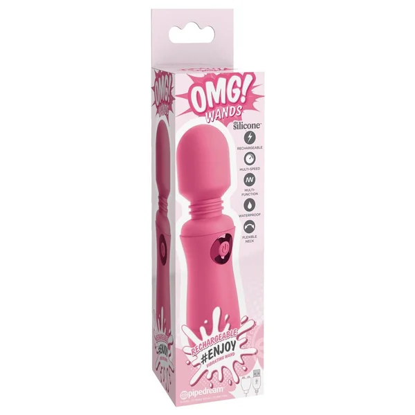 OMG! Wands #Enjoy Rechargeable Silicone Vibrating Massager - Pink