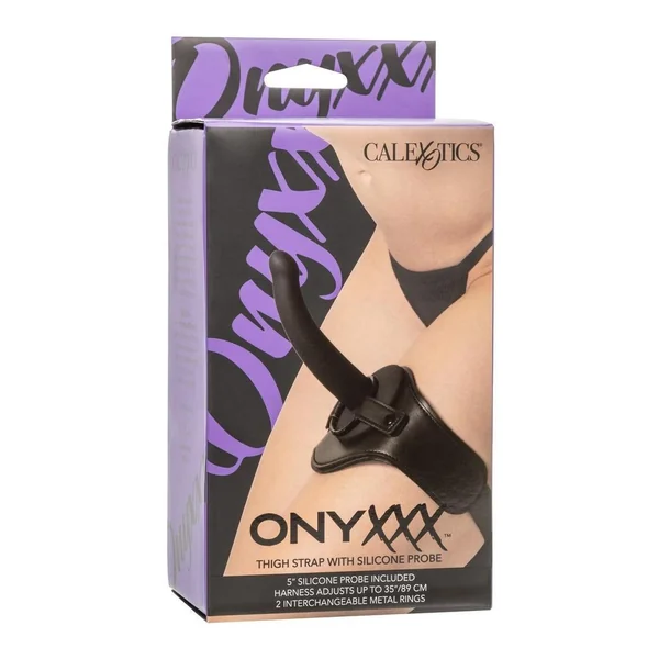 Onyxxx Thigh Strap With Silicone Probe - Black