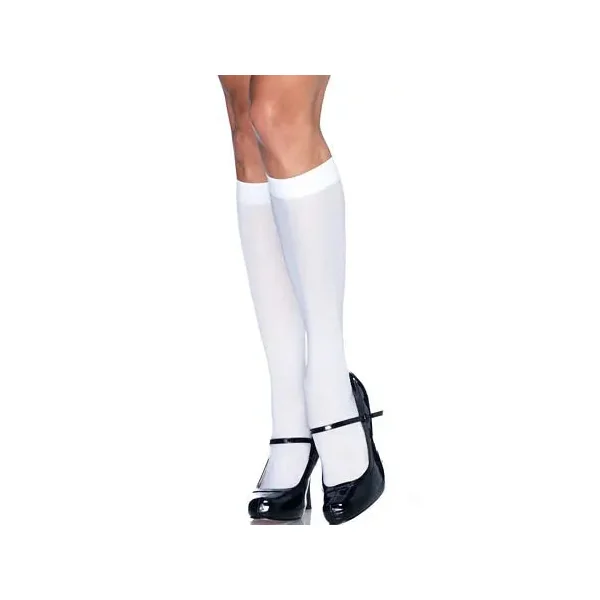 Opaque Nylon Knee Highs