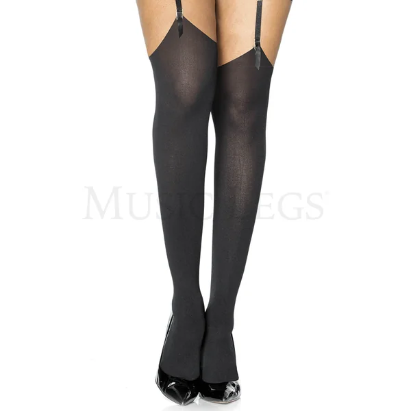 OPAQUE THIGH HI WITH UNFINISHED TOP