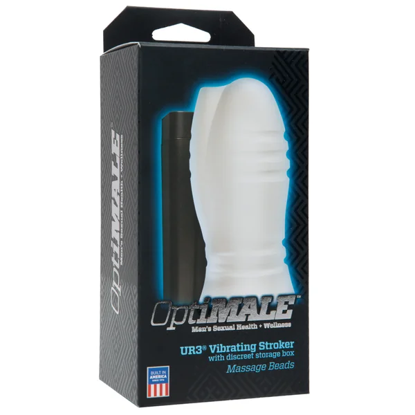 OptiMALE Vibrating Stroker Massage Beads Frost